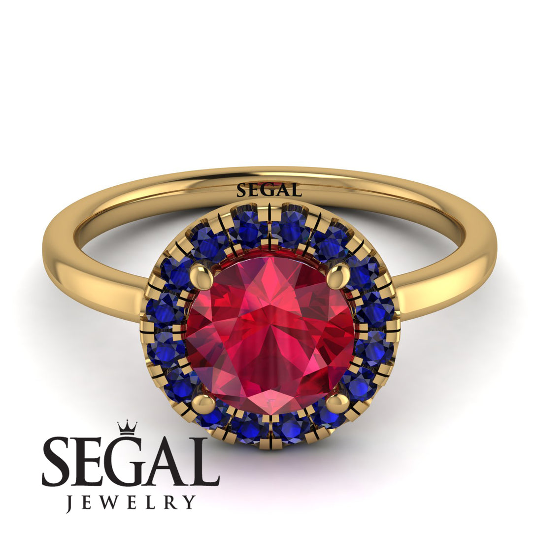 1ct Round Ruby Engagement Ring - Natalia No. 70