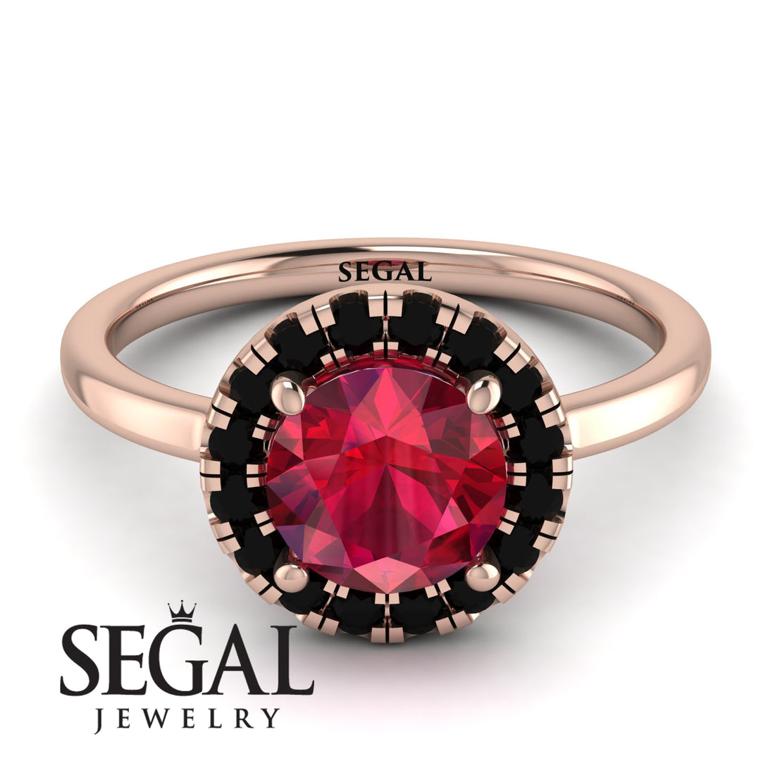 1ct Round Ruby Engagement Ring - Natalia No. 41