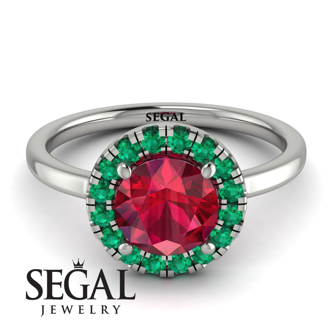 1ct Round Ruby Engagement Ring - Natalia No. 27