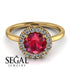 1ct Round Ruby Engagement Ring - Natalia No. 10