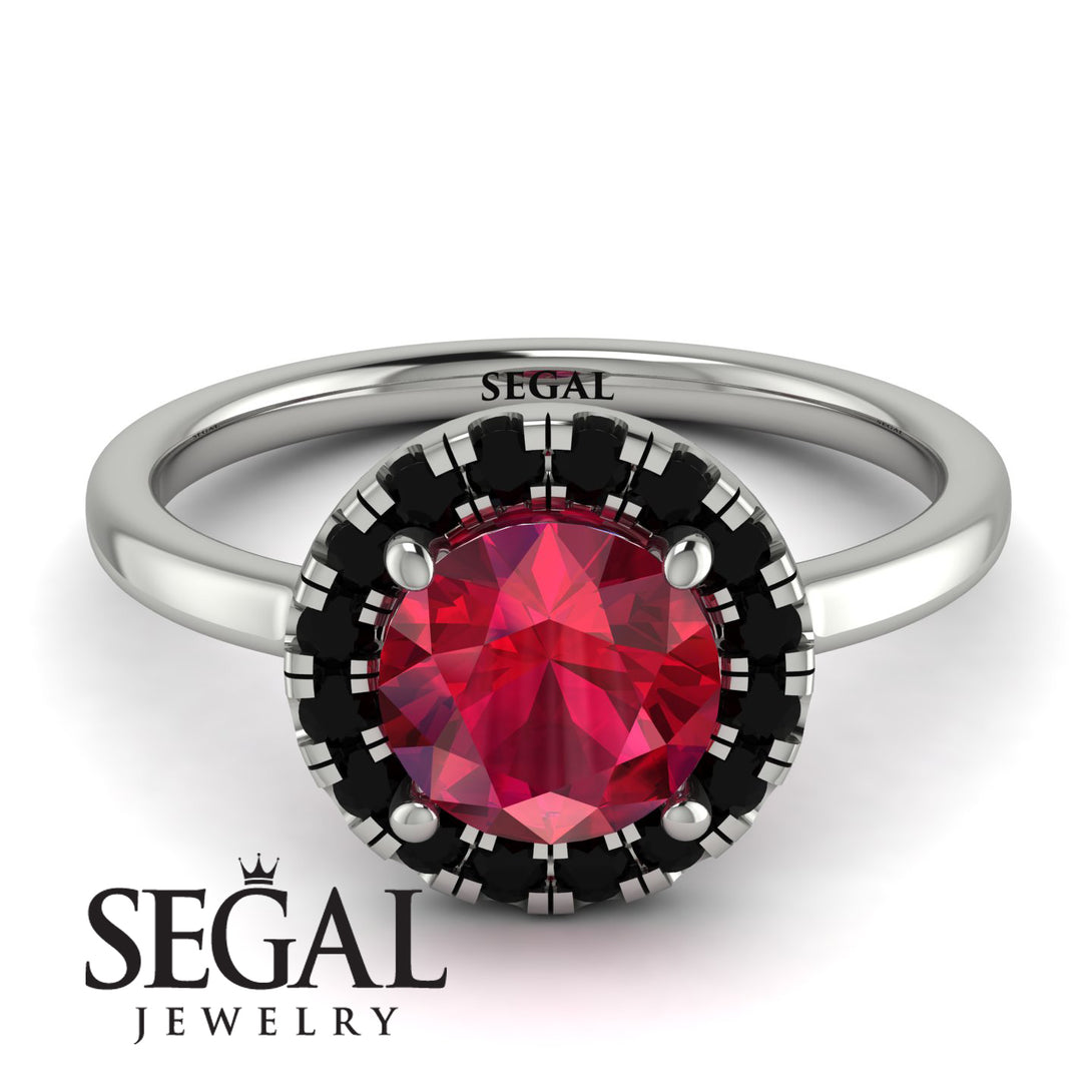 1ct Round Ruby Engagement Ring - Natalia No. 42
