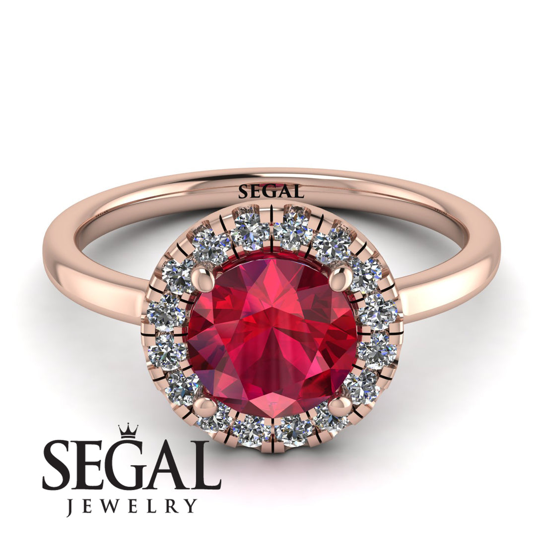 1ct Round Ruby Engagement Ring - Natalia No. 11