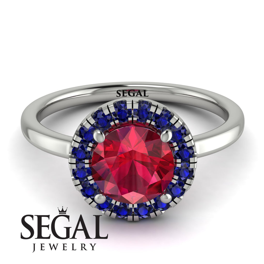 1ct Round Ruby Engagement Ring - Natalia No. 72