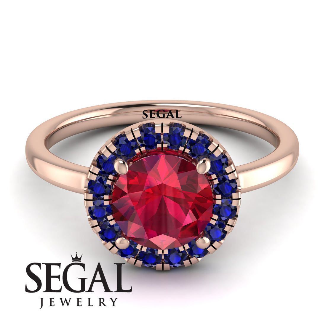 1ct Round Ruby Engagement Ring - Natalia No. 71