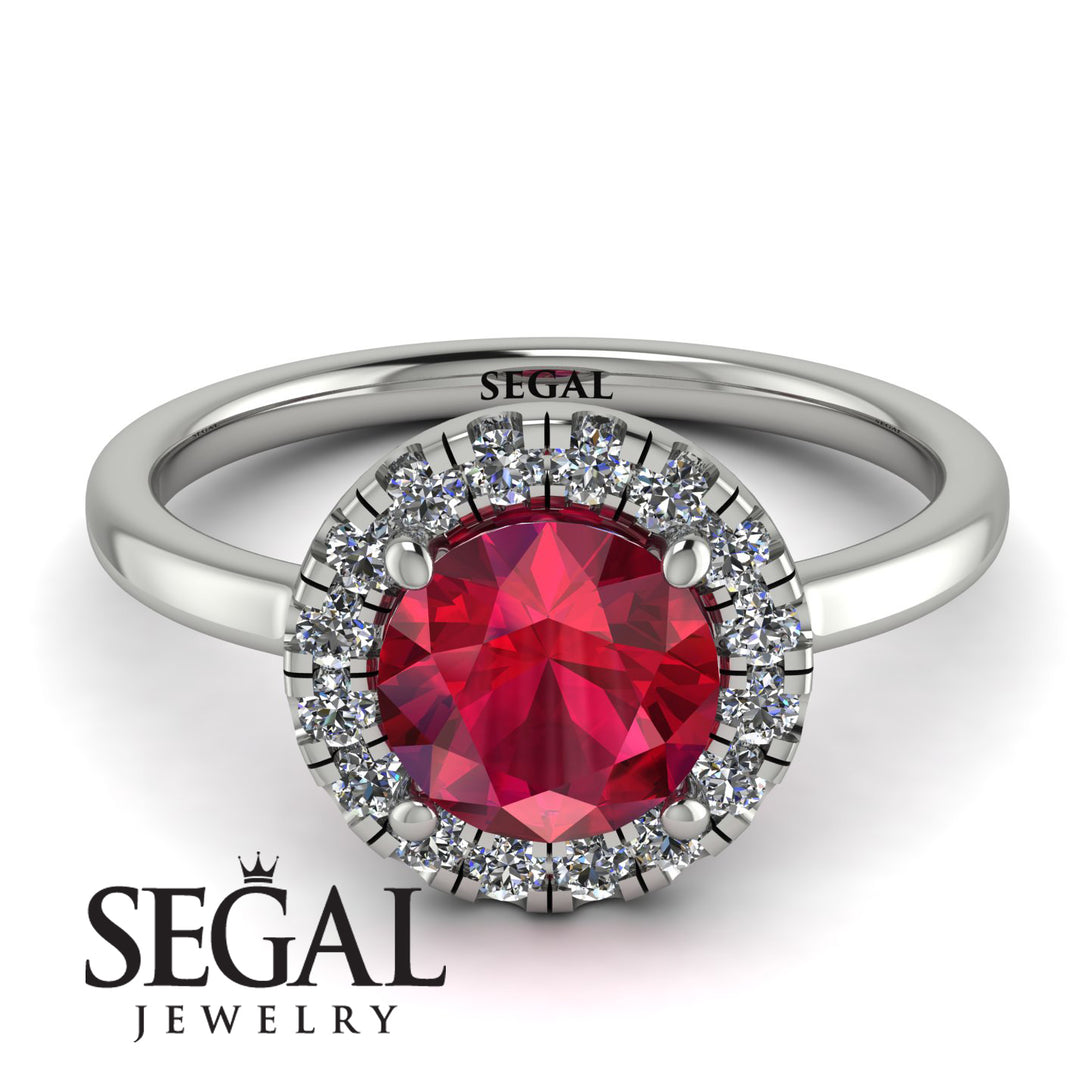 1ct Round Ruby Engagement Ring - Natalia No. 12