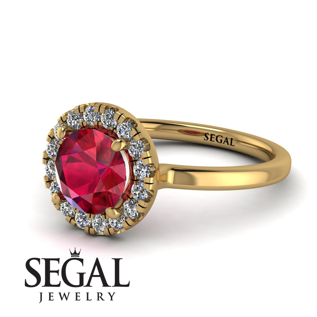 1ct Round Ruby Engagement Ring - Natalia No. 10