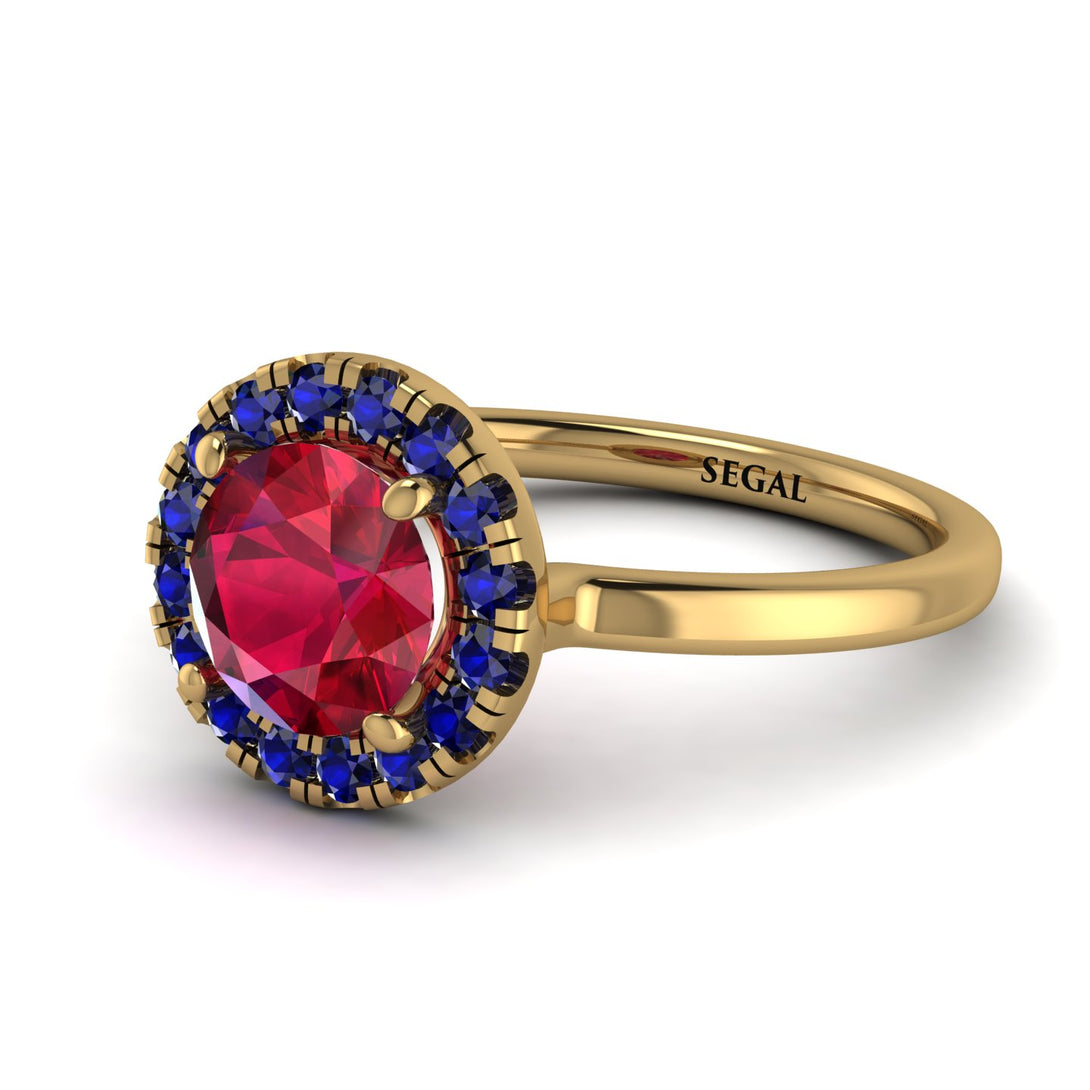 1ct Round Ruby Engagement Ring - Natalia No. 70