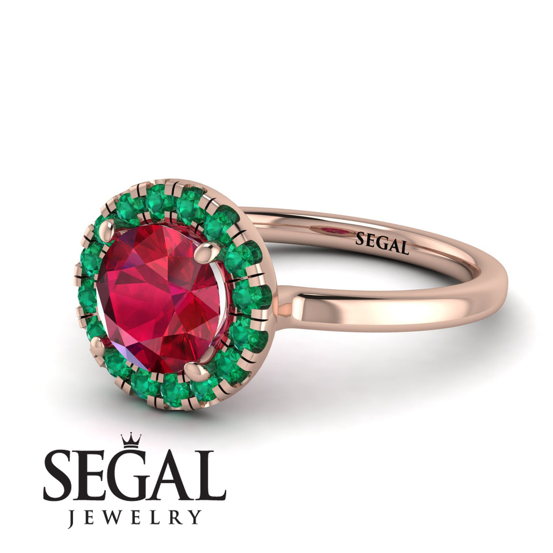 1ct Round Ruby Engagement Ring - Natalia No. 26