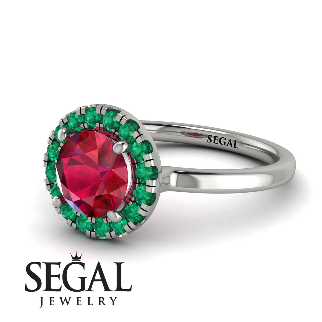 1ct Round Ruby Engagement Ring - Natalia No. 27