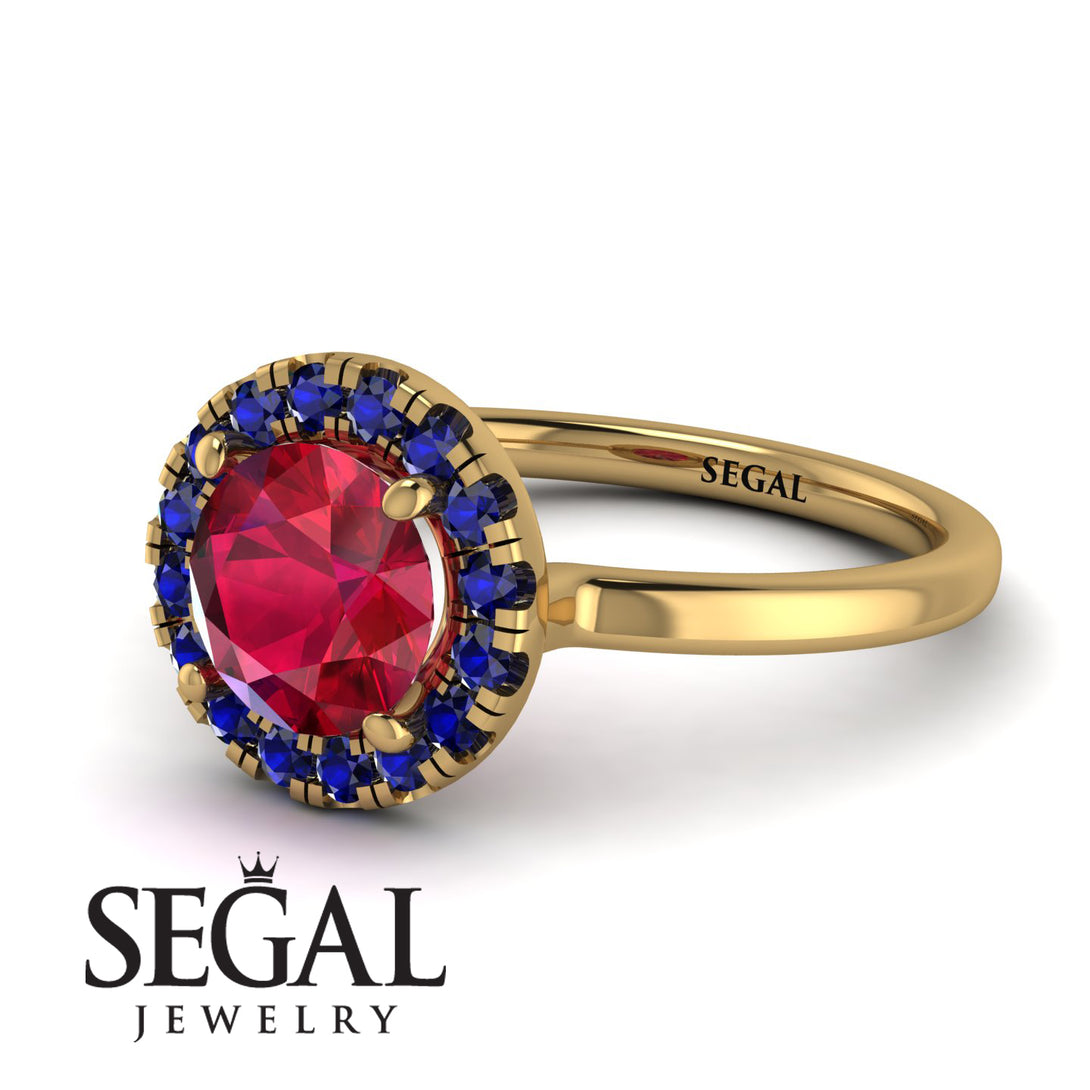 1ct Round Ruby Engagement Ring - Natalia No. 70