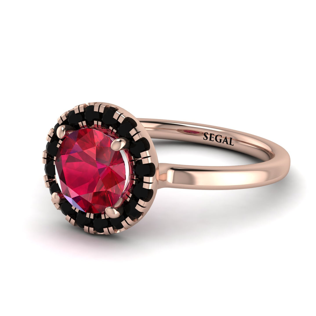 1ct Round Ruby Engagement Ring - Natalia No. 41