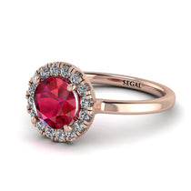 1ct Round Ruby Engagement Ring - Natalia No. 11 image 1
