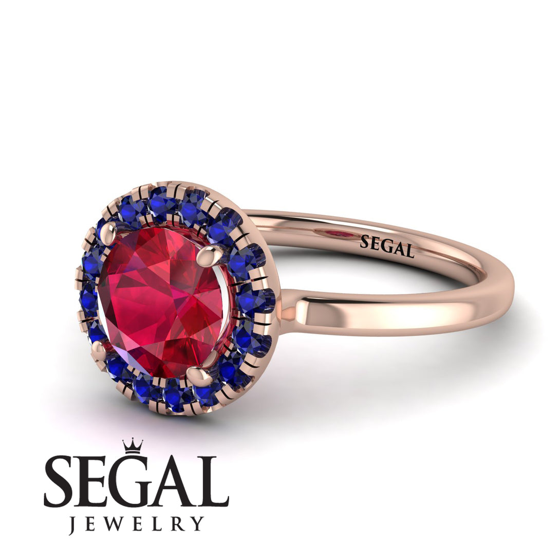 1ct Round Ruby Engagement Ring - Natalia No. 71