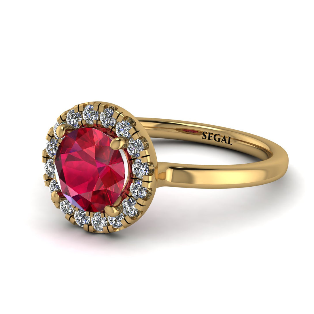 1ct Round Ruby Engagement Ring - Natalia No. 10