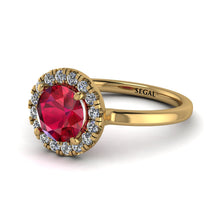 1ct Round Ruby Engagement Ring - Natalia No. 10 image 1