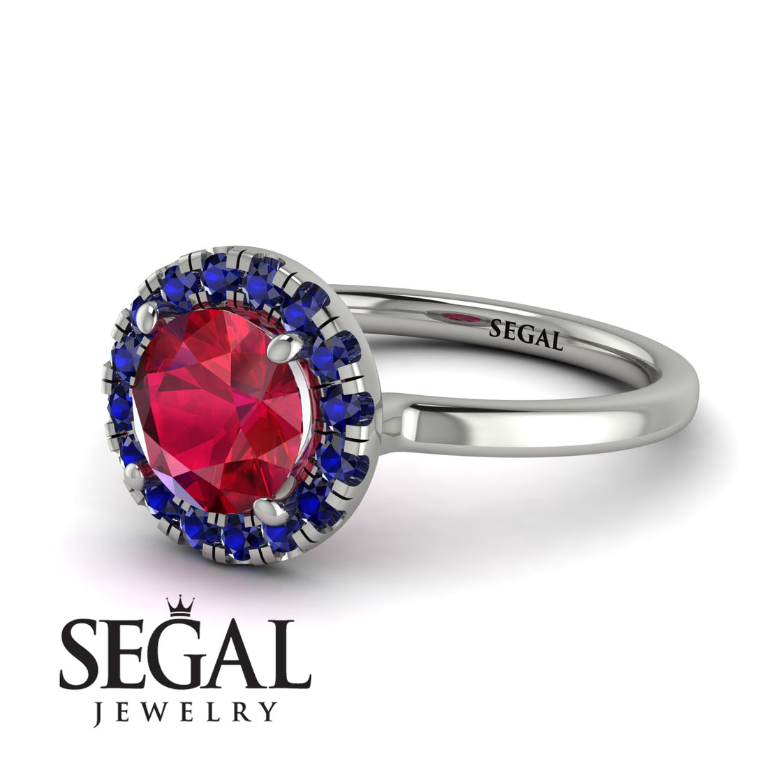 1ct Round Ruby Engagement Ring - Natalia No. 72