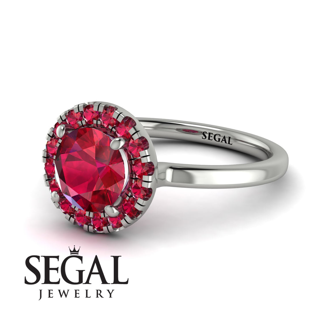 1ct Round Ruby Engagement Ring - Natalia No. 57