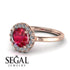 1ct Round Ruby Engagement Ring - Natalia No. 11