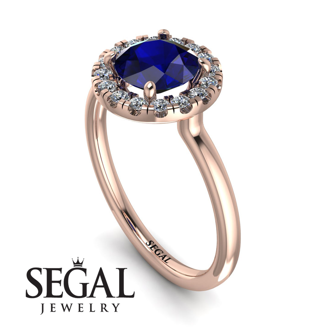 1ct Round Sapphire Engagement Ring - Natalia No. 14