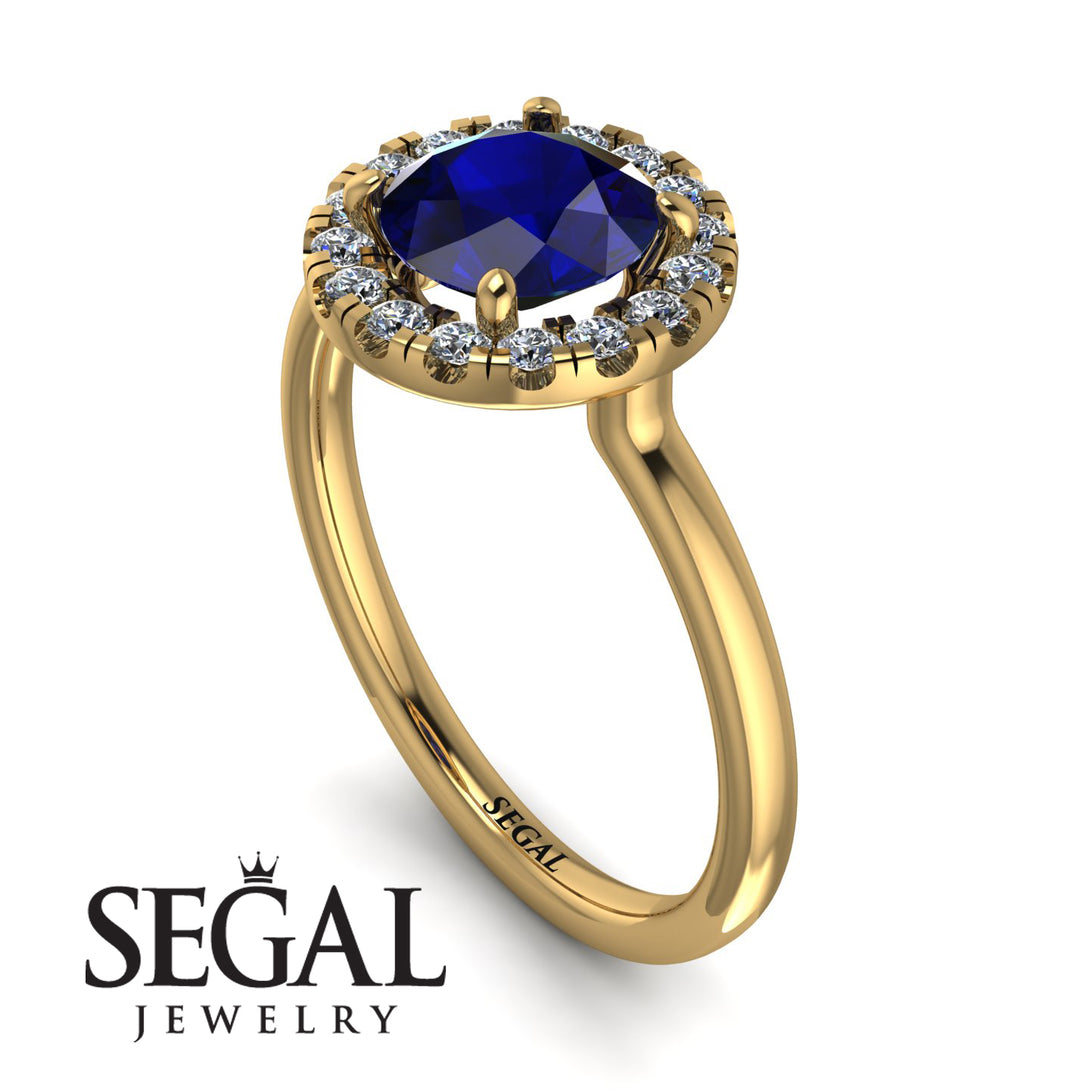 1ct Round Sapphire Engagement Ring - Natalia No. 13