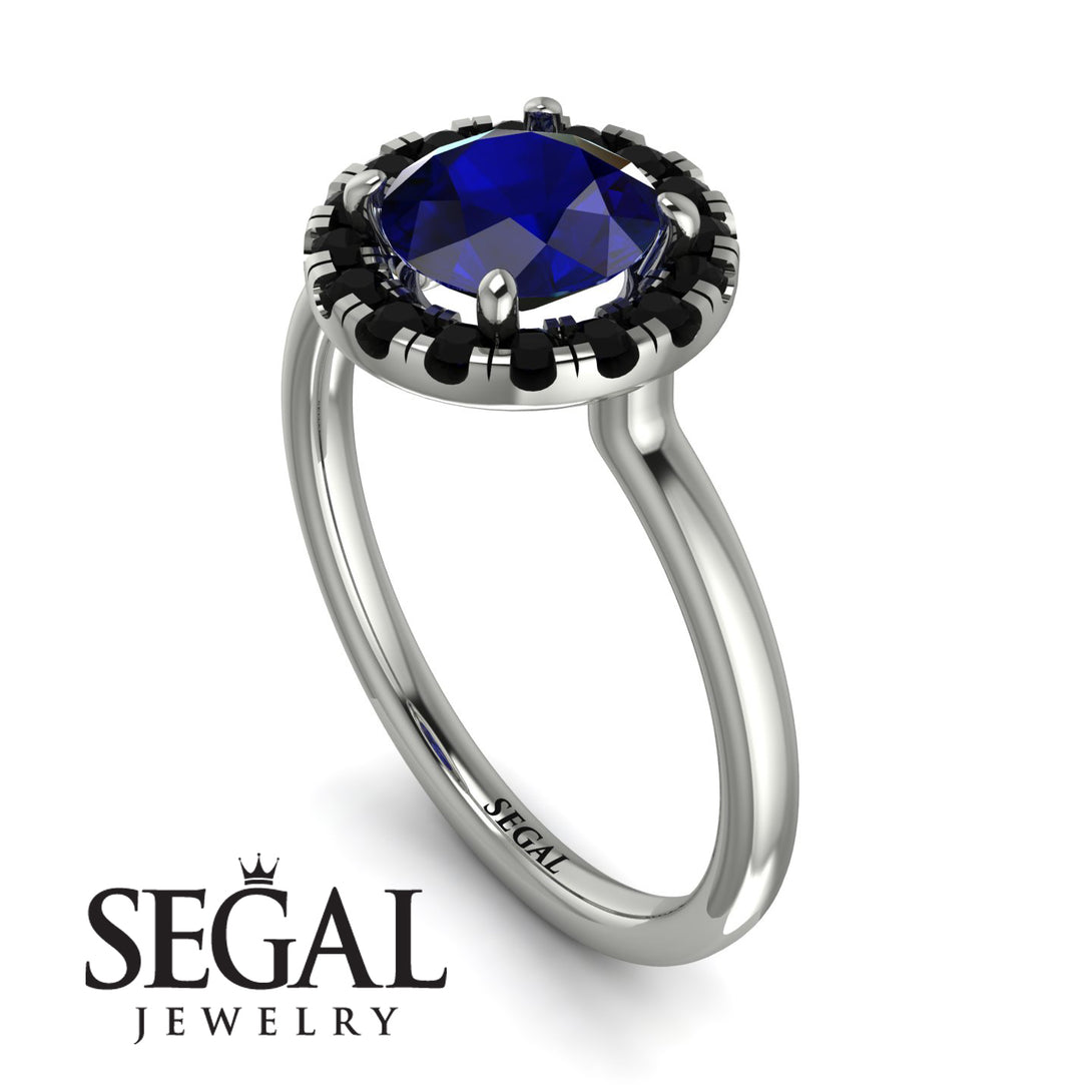 1ct Round Sapphire Engagement Ring - Natalia No. 45