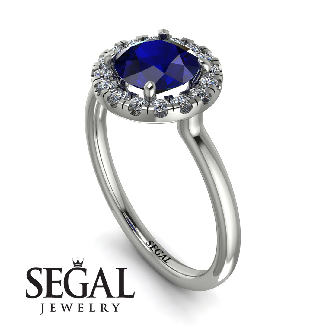 1ct Round Sapphire Engagement Ring - Natalia No. 15