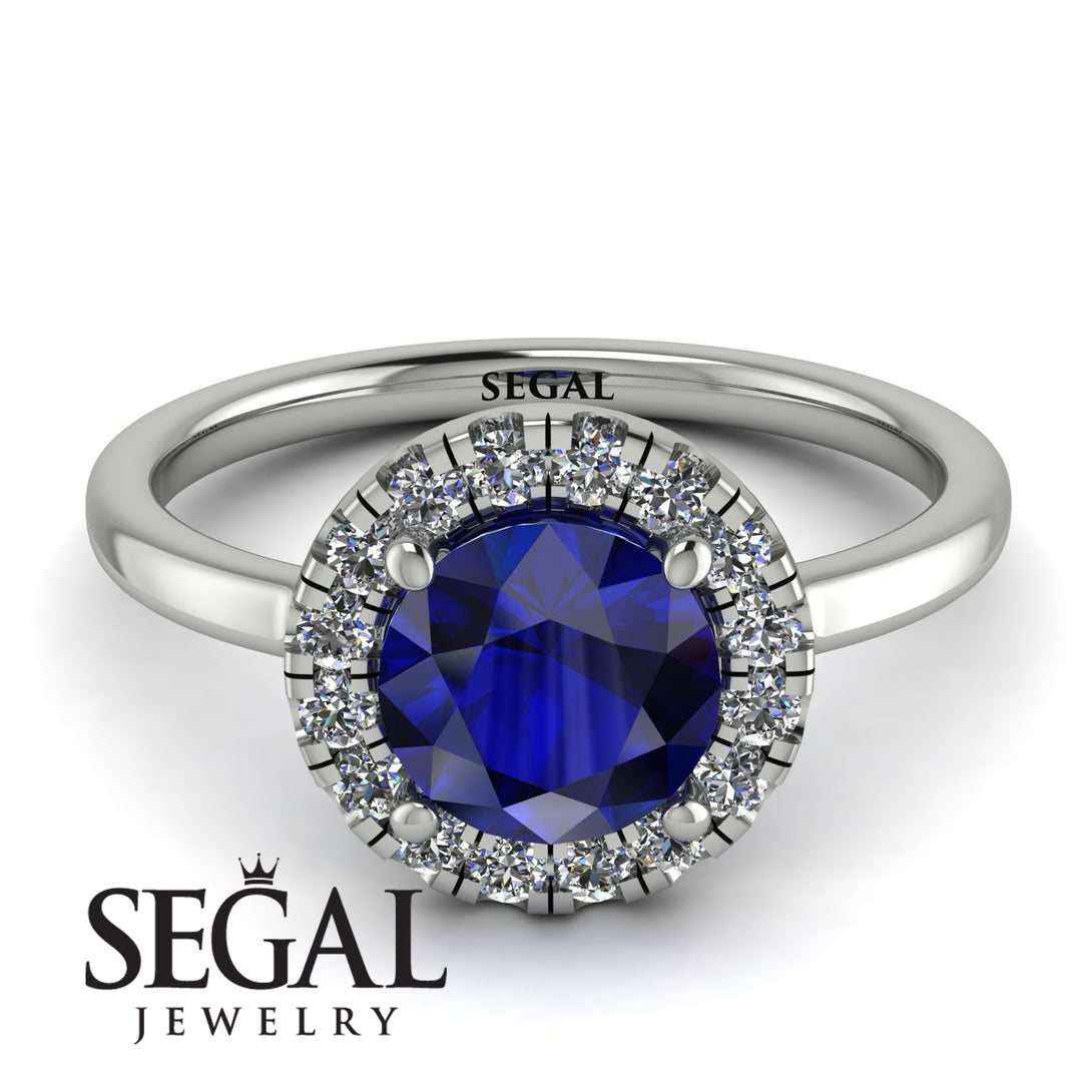 1ct Round Sapphire Engagement Ring - Natalia No. 15