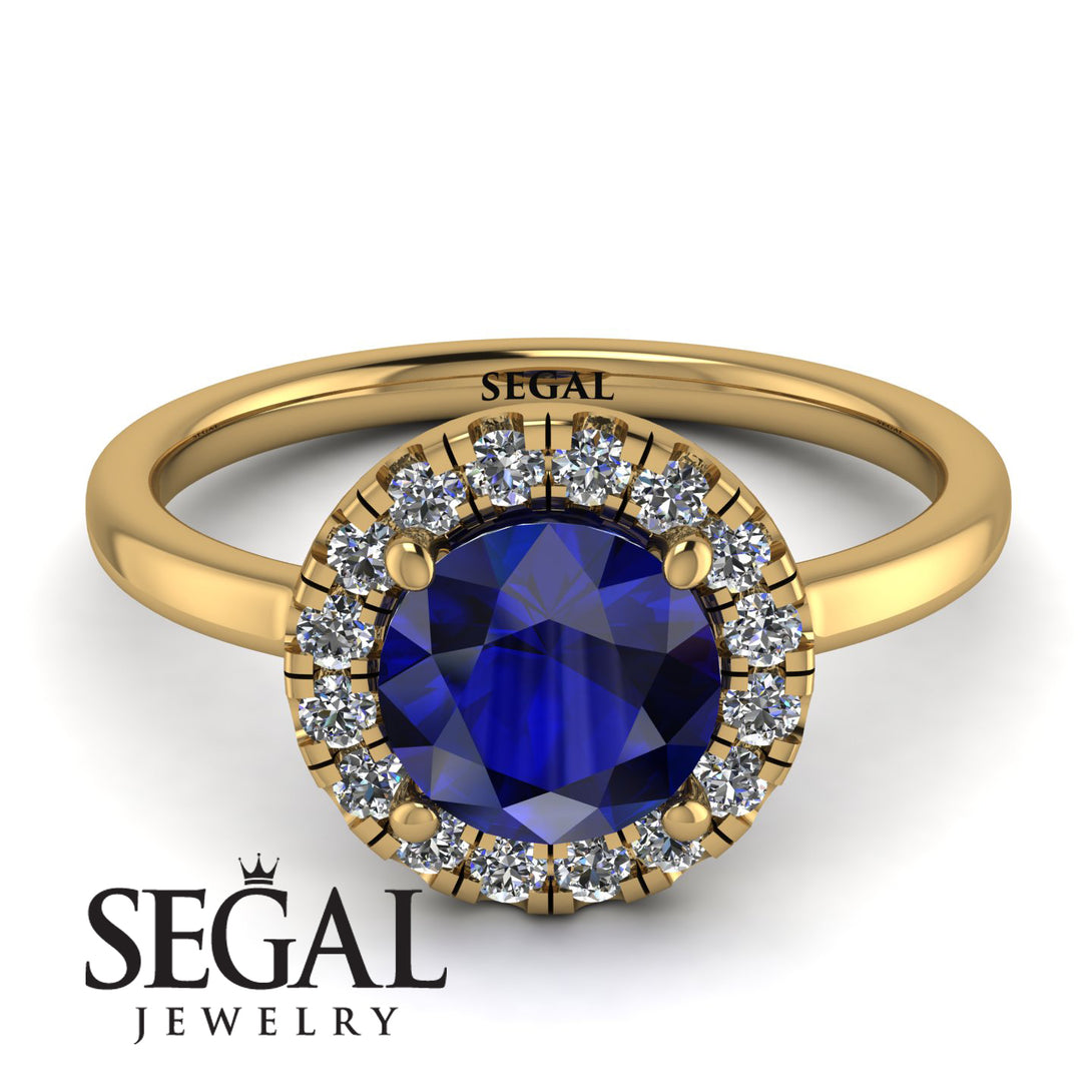 1ct Round Sapphire Engagement Ring - Natalia No. 13