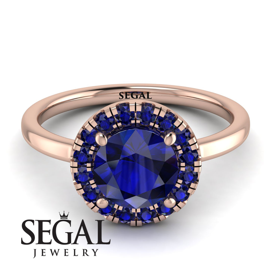 1ct Round Sapphire Engagement Ring - Natalia No. 74