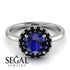1ct Round Sapphire Engagement Ring - Natalia No. 45 image 3