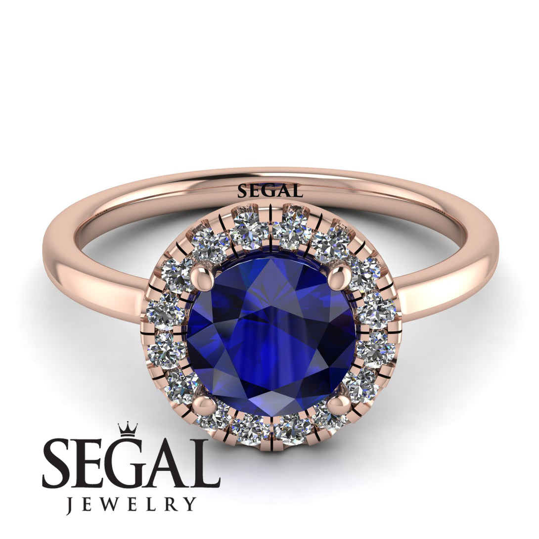 1ct Round Sapphire Engagement Ring - Natalia No. 14