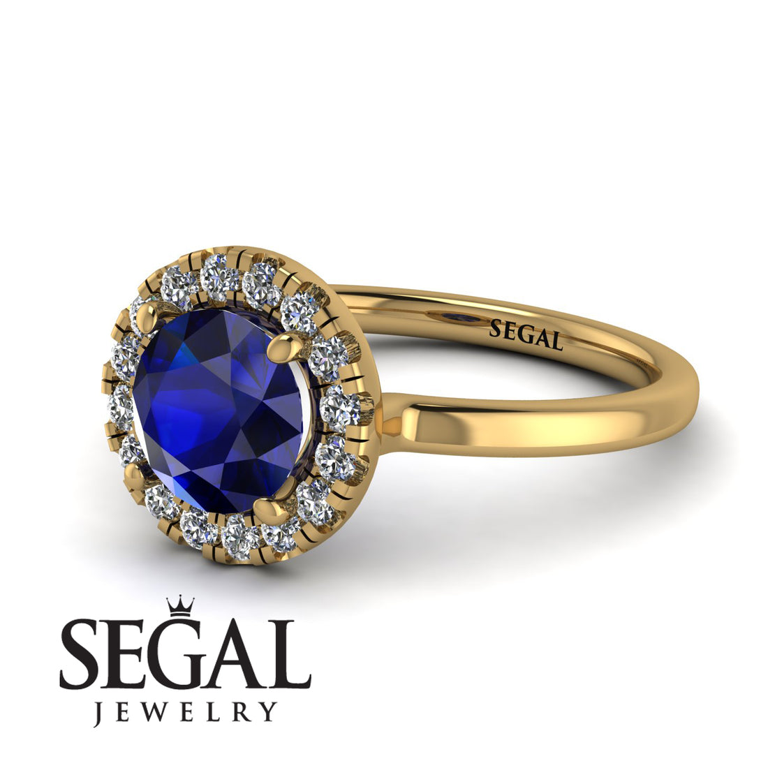 1ct Round Sapphire Engagement Ring - Natalia No. 13