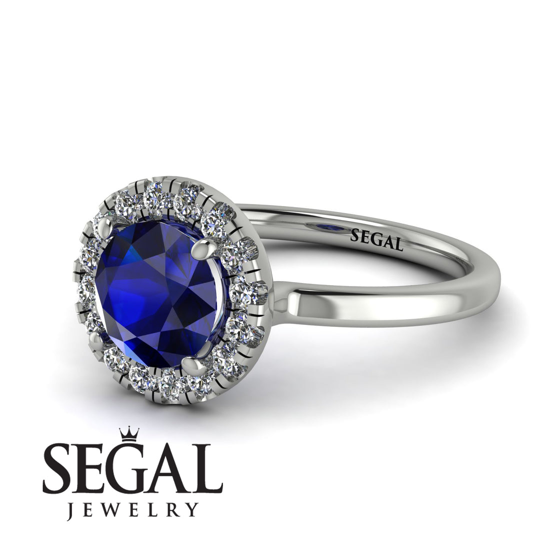 1ct Round Sapphire Engagement Ring - Natalia No. 15