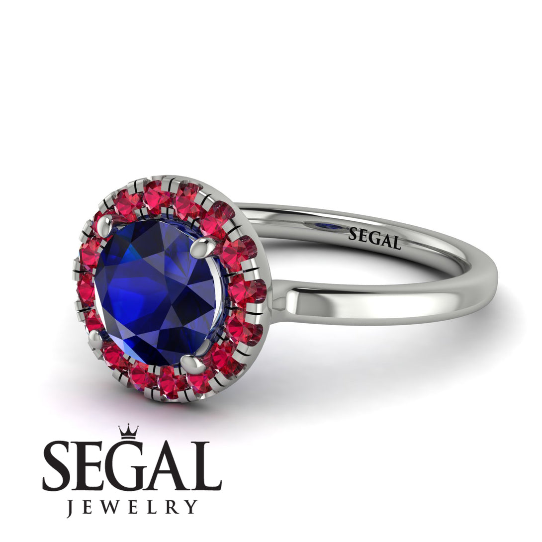 1ct Round Sapphire Engagement Ring - Natalia No. 60