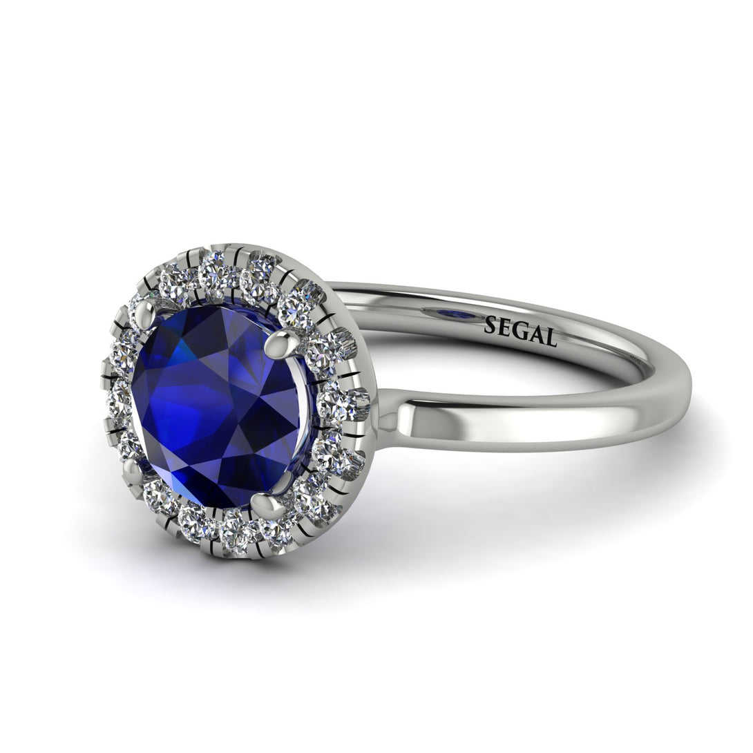 1ct Round Sapphire Engagement Ring - Natalia No. 15