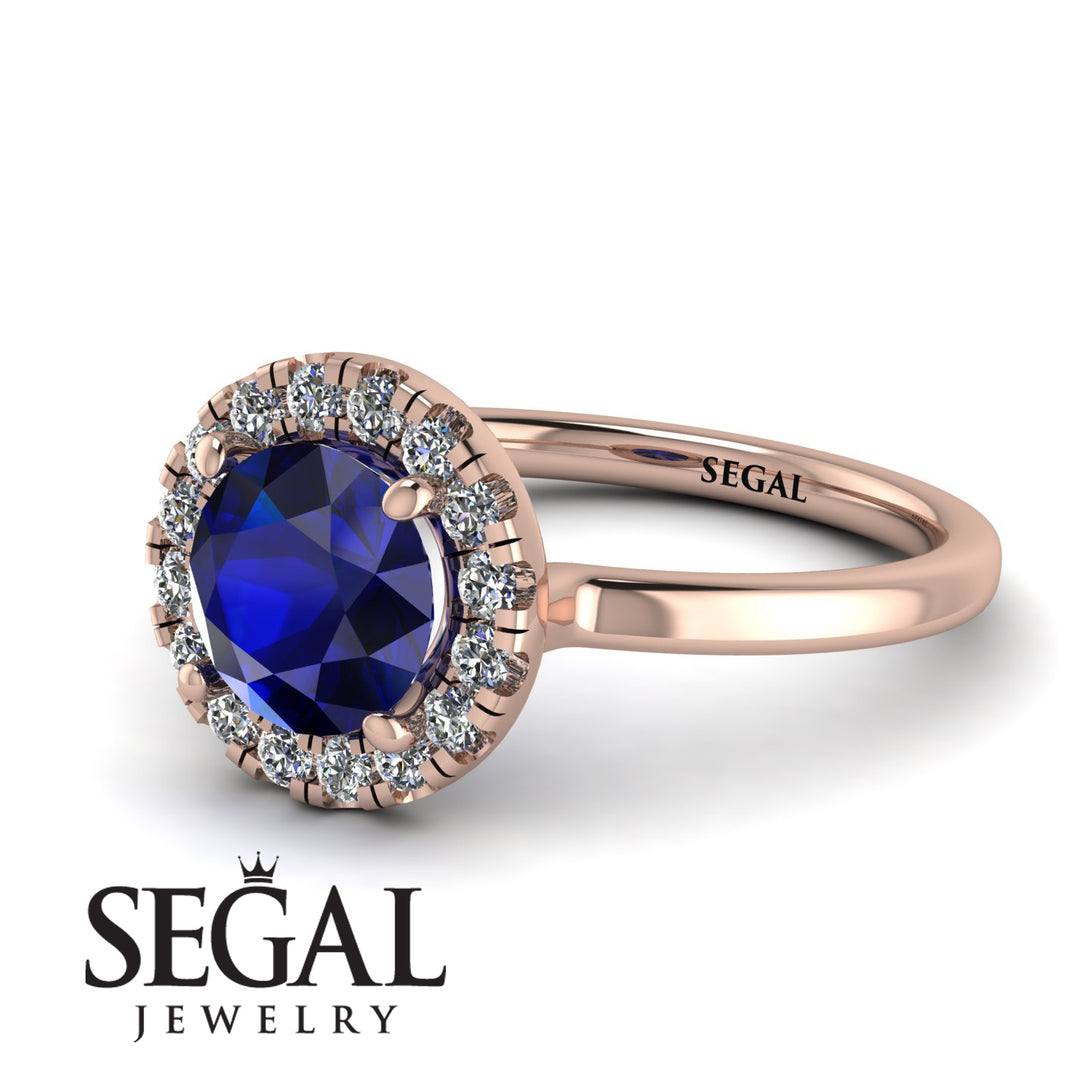 1ct Round Sapphire Engagement Ring - Natalia No. 14