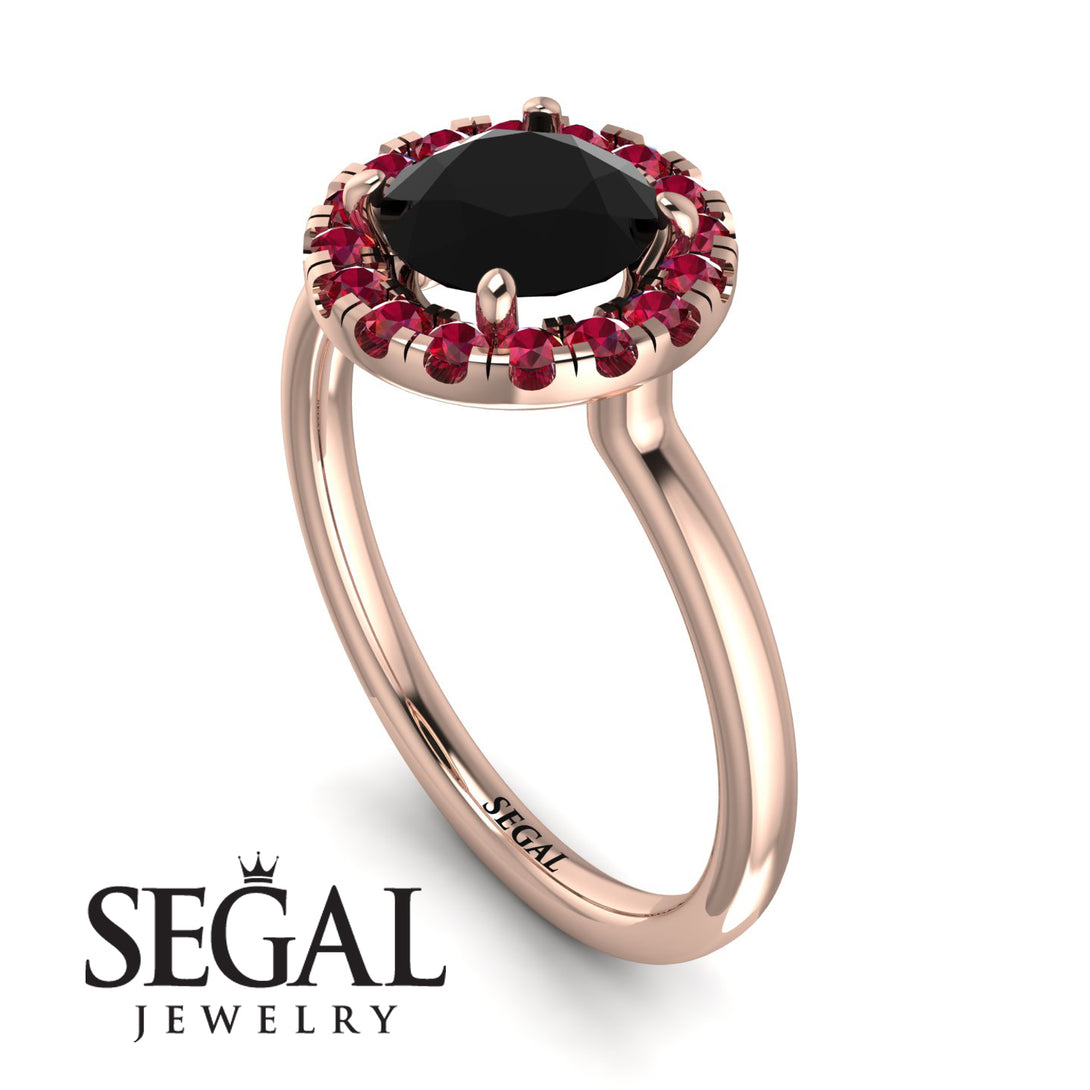 1ct Round Black Diamond Engagement Ring - Natalia No. 53