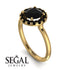 Two Tones 1ct Round Black Diamond Engagement Ring - Natalia No. 79
