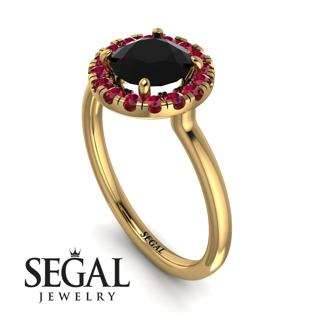 1ct Round Black Diamond Engagement Ring - Natalia No. 52