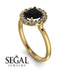 1ct Round Black Diamond Engagement Ring - Natalia No. 7