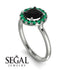 1ct Round Black Diamond Engagement Ring - Natalia No. 24