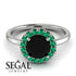 1ct Round Black Diamond Engagement Ring - Natalia No. 24 image 3