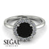 1ct Round Black Diamond Engagement Ring - Natalia No. 9 image 11