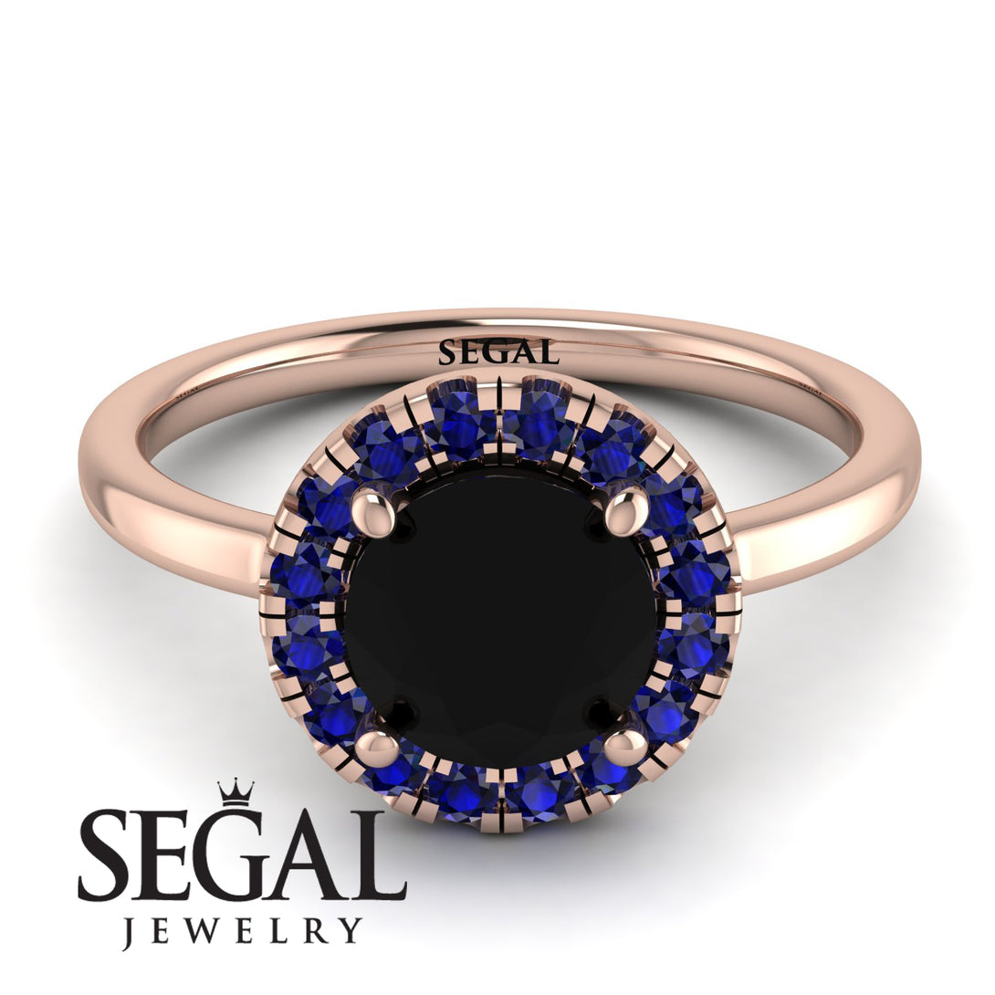 1ct Round Black Diamond Engagement Ring - Natalia No. 68