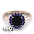 1ct Round Black Diamond Engagement Ring - Natalia No. 68
