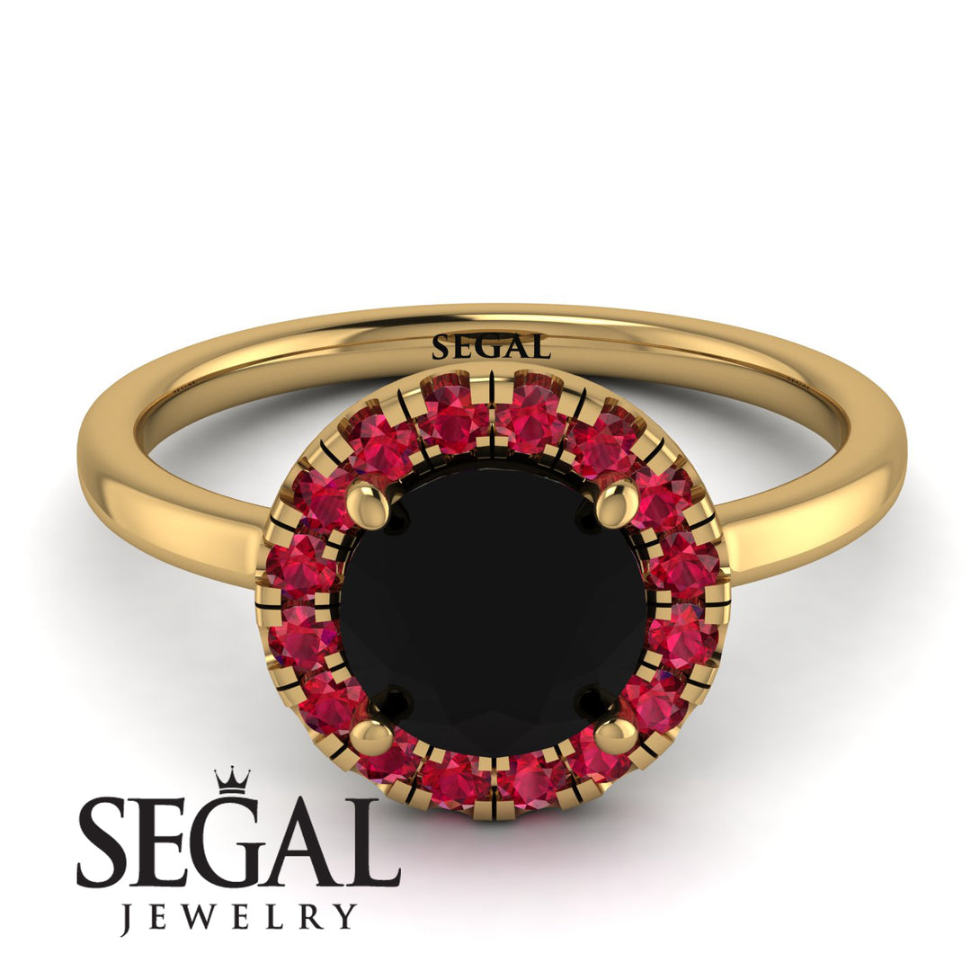 1ct Round Black Diamond Engagement Ring - Natalia No. 52