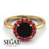 1ct Round Black Diamond Engagement Ring - Natalia No. 52 image 3
