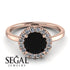 1ct Round Black Diamond Engagement Ring - Natalia No. 8