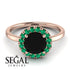 1ct Round Black Diamond Engagement Ring - Natalia No. 23 image 3