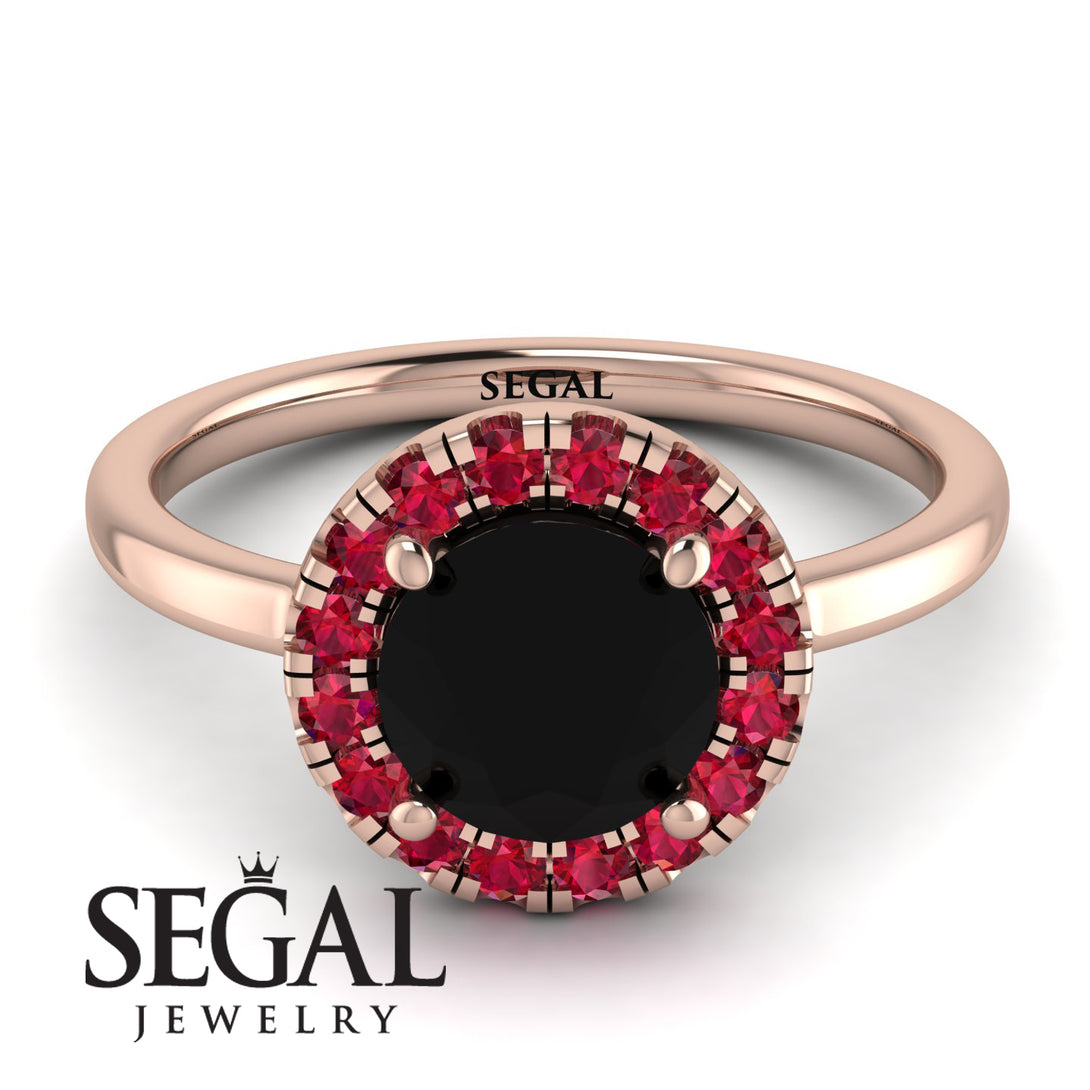 1ct Round Black Diamond Engagement Ring - Natalia No. 53